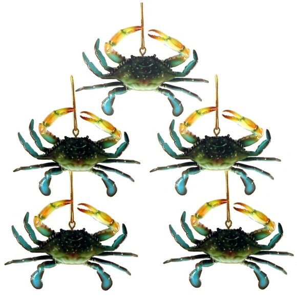 Charlotte International Other - Coastal Maryland Blue Crab Christmas 4 Inch Ornament Set of 5
